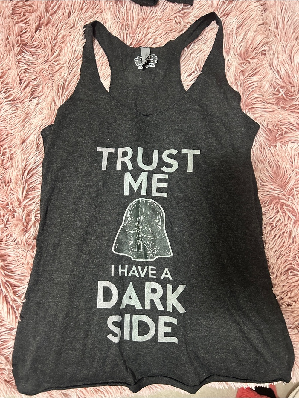 Star Wars Black Racerback Tank with 'Trust Me I Have a Dark Side' Graphic